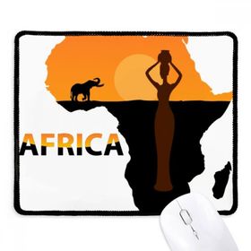 Dıythinker Siyah Afrika Haritası Savanna Fil Vahşi Yaşam Kaymaz Fare Altlığı