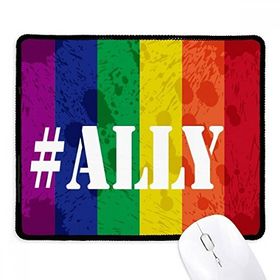 Dıythinker Siyah Ally LGBT Gökkuşağı Desenli Kaymaz Fare Altlığı