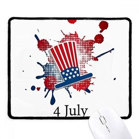 Dıythinker Siyah America 4 Temmuz Bağımsız Gün Şapkası Kaymaz Fare Altlığı