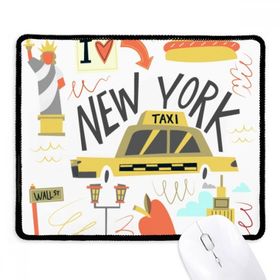 Dıythinker Siyah America New York City Liberty İllistration Kaymaz Fare Altlığı