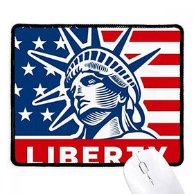 Dıythinker Siyah Amerika Bayrağı Özgürlük Heykeli Desenli Kaymaz Fare Altlığı