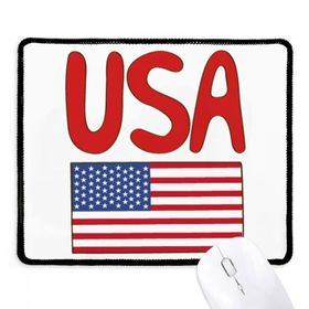 Dıythinker Siyah Amerika Ulusal Bayrağı Kırmızı Desen Kaymaz Fare Altlığı