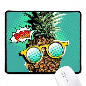 Dıythinker Siyah Amerikan Çizgi Roman Tarzı Ananas Meyvesi Kaymaz Fare Altlığı