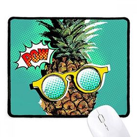 Dıythinker Siyah Amerikan Çizgi Roman Tarzı Ananas Meyvesi Kaymaz Fare Altlığı