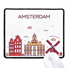 Dıythinker Siyah Amsterdam Düz Kent Simgesi Kaymaz Fare Altlığı