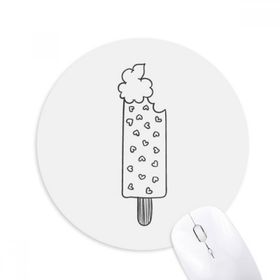 Dıythinker Siyah Anahat Kalp Popsicles Dondurma Baskılı Yuvarlak Kaymaz Kauçuk Mouse Pad