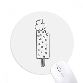 Dıythinker Siyah Anahat Kalp Popsicles Dondurma Baskılı Yuvarlak Kaymaz Kauçuk Mouse Pad