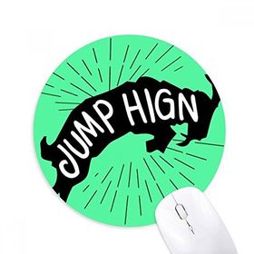 Dıythinker Siyah Antilop Hayvan Silüeti Doğal Baskılı Yuvarlak Kaymaz Kauçuk Mouse Pad
