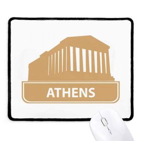 Dıythinker Siyah Atina Yunanistan Sarı Kent Simgesi Desenli Kaymaz Fare Altlığı