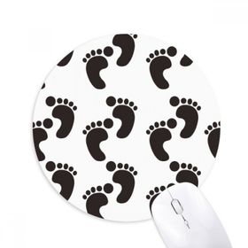 Dıythinker Siyah Ayak İzi Basit Siluet Hayvan Korur Baskılı Yuvarlak Kaymaz Kauçuk Mouse Pad