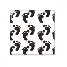Dıythinker Siyah Ayak İzi Basit Silüet Hayvan Koruyucu 10x10 cm Seramik Karo