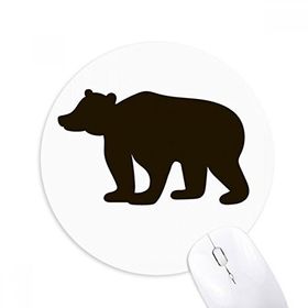 Dıythinker Siyah Ayı Sevimli Hayvan Portrayal Baskılı Yuvarlak Kaymaz Kauçuk Mouse Pad