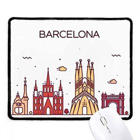Dıythinker Siyah Barcelona İspanya Düz Kent Simgesi Desenli Kaymaz Fare Altlığı