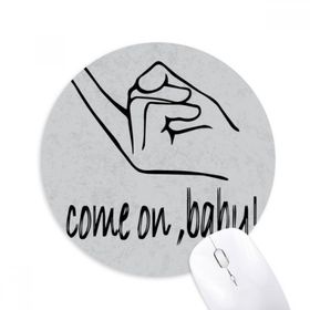 Dıythinker Siyah Baştan Çıkarma Kişiselleştirilmiş Jest Baskılı Yuvarlak Kaymaz Kauçuk Mouse Pad