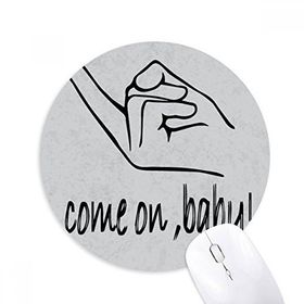 Dıythinker Siyah Baştan Çıkarma Kişiselleştirilmiş Jest Baskılı Yuvarlak Kaymaz Kauçuk Mouse Pad