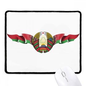 Dıythinker Siyah Belarus Bayrağı Ulusal Amblem Kaymaz Fare Altlığı