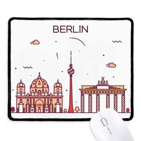 Dıythinker Siyah Berlin Almanya Düz Kent Simgesi Desenli Kaymaz Fare Altlığı