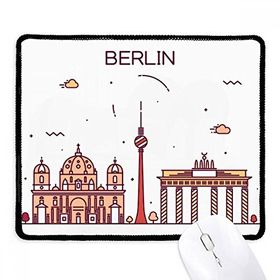 Dıythinker Siyah Berlin Almanya Düz Kent Simgesi Desenli Kaymaz Fare Altlığı