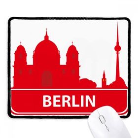 Dıythinker Siyah Berlin Almanya Kırmızı Simgesi Desenli Kaymaz Fare Altlığı