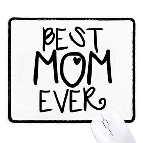 Dıythinker Siyah Best Mom Ever Kelimeler Anneler Günü Kaymaz Fare Altlığı