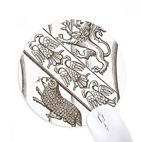 Dıythinker Siyah Beyaz Barok İllüstrasyon Desen Baskılı Yuvarlak Kaymaz Kauçuk Mouse Pad