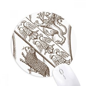 Dıythinker Siyah Beyaz Barok İllüstrasyon Desen Baskılı Yuvarlak Kaymaz Kauçuk Mouse Pad