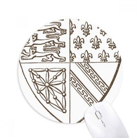 Dıythinker Siyah Beyaz Barok Sanat Aslan Kalkanı Desenli Baskılı Yuvarlak Kaymaz Kauçuk Mouse Pad