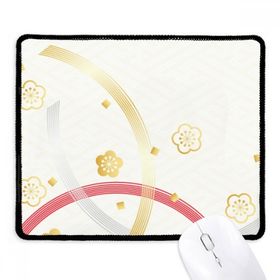 Dıythinker Siyah Beyaz Sakura Geometri Çiçek Desenli Kaymaz Fare Altlığı