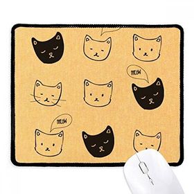Dıythinker Siyah Beyaz Siyah Kedi Kafası Meow Hayvan Kaymaz Fare Altlığı