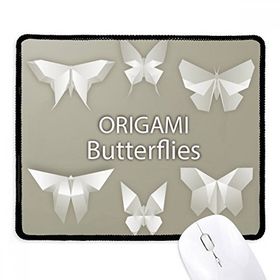 Dıythinker Siyah Beyaz Soyut Kelebek Origami Desenli Kaymaz Fare Altlığı