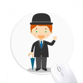 Dıythinker Siyah Beyler İngiltere Çizgi Film Baskılı Yuvarlak Kaymaz Kauçuk Mouse Pad