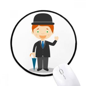 Dıythinker Siyah Beyler İngiltere Karikatür Yuvarlak Kaymaz Mouse Pad