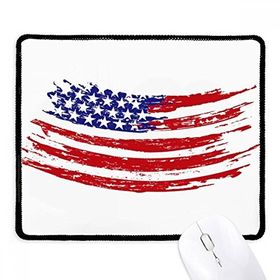 Dıythinker Siyah Bükülmüş Yıldızlar ve Çizgiler Amerika Ülke Bayrağı Kaymaz Fare Altlığı
