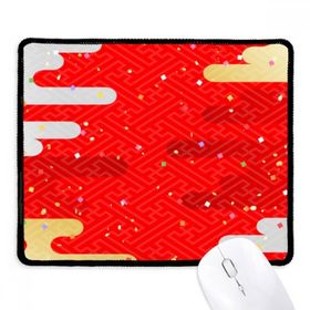 Dıythinker Siyah Bulutlar Geometri Kırmızı Desen Japonya Kaymaz Fare Altlığı