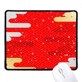 Dıythinker Siyah Bulutlar Geometri Kırmızı Desen Japonya Kaymaz Fare Altlığı