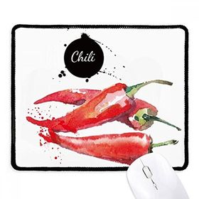 Dıythinker Siyah Chili Sebze Lezzetli Sağlıklı Suluboya Kaymaz Fare Altlığı