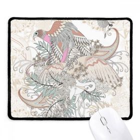 Dıythinker Siyah Çiçek Ağaç Kuş Ukiyo-e Yapraklar Kaymaz Fare Altlığı