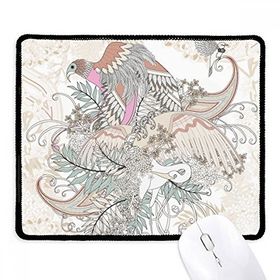 Dıythinker Siyah Çiçek Ağaç Kuş Ukiyo-e Yapraklar Kaymaz Fare Altlığı