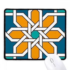 Dıythinker Siyah Çiçek Fas Stili Soyut Geometri Kaymaz Fare Altlığı