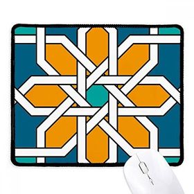 Dıythinker Siyah Çiçek Fas Stili Soyut Geometri Kaymaz Fare Altlığı