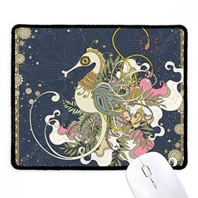 Dıythinker Siyah Çiçek Japonya Hippocampus Ukiyo-e Kaymaz Fare Altlığı