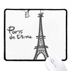 Dıythinker Siyah Çizgi Çizim Eyfel Kulesi Silüeti Paris Kaymaz Fare Altlığı