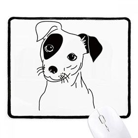 Dıythinker Siyah Çizgi Film Köpek İllüstrasyon Desen Kaymaz Siyah Başlıklı Kenarlar Mouse Pad
