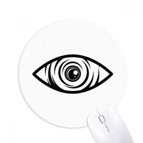 Dıythinker Siyah Dekorasyon Vektör Desenli Göz Baskılı Yuvarlak Kaymaz Kauçuk Mouse Pad