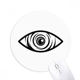 Dıythinker Siyah Dekorasyon Vektör Desenli Göz Baskılı Yuvarlak Kaymaz Kauçuk Mouse Pad