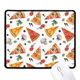 Dıythinker Siyah Delious Food Pizza İllüstrasyon Desen Kaymaz Fare Altlığı