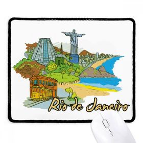 Dıythinker Siyah El Boyaması Brezilya Rio De Janeiro Kaymaz Fare Altlığı
