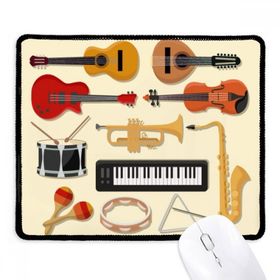 Dıythinker Siyah Elektrikli Piyano Trombon Gitar Müzik Kaymaz Fare Altlığı