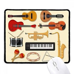 Dıythinker Siyah Elektrikli Piyano Trombon Gitar Müzik Kaymaz Fare Altlığı