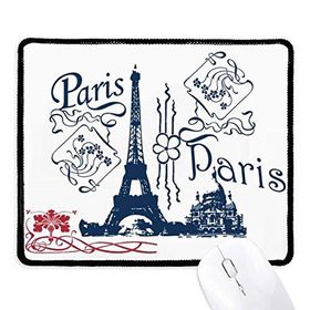 Dıythinker Siyah Eyfel Kulesi Fransa Paris Çizgi Çizim Kaymaz Fare Altlığı
